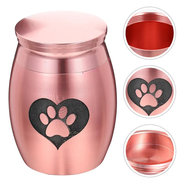 Pet Urn Accessory Lovely Pattern Cat Urns Stainless Steel Memorable Dog  Ashes