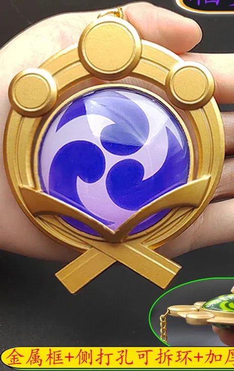 7-9cm Game Impact Vision Lnazuma Wendi Xiao Key Cosplay Chain Luminous 7 Element Weapons Eye Of Original God Toy KeyRing Pet urn