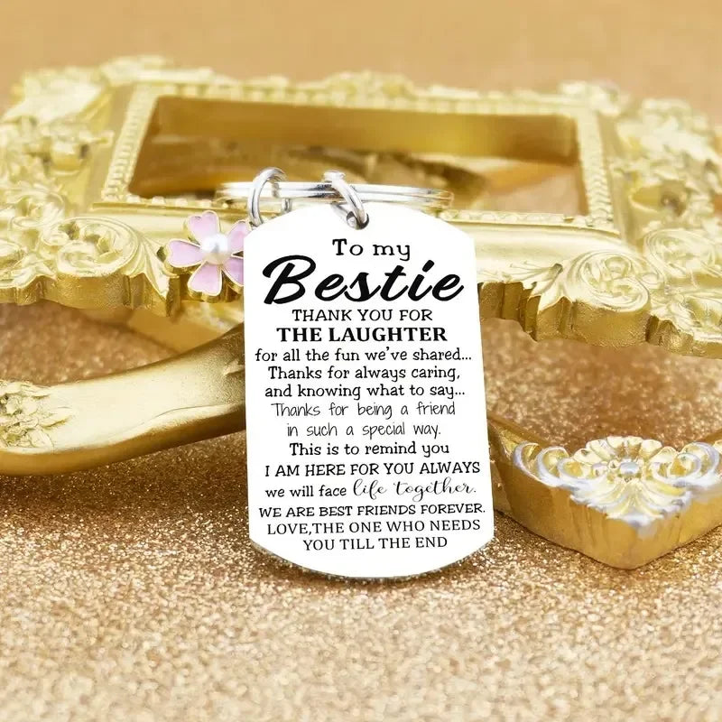 Unique Bestie Gifts,Bestie Flowers,Best Friend Keychain,Birthday Keyring,Good True Friends Friendship Urn Pet urn Pet memorial