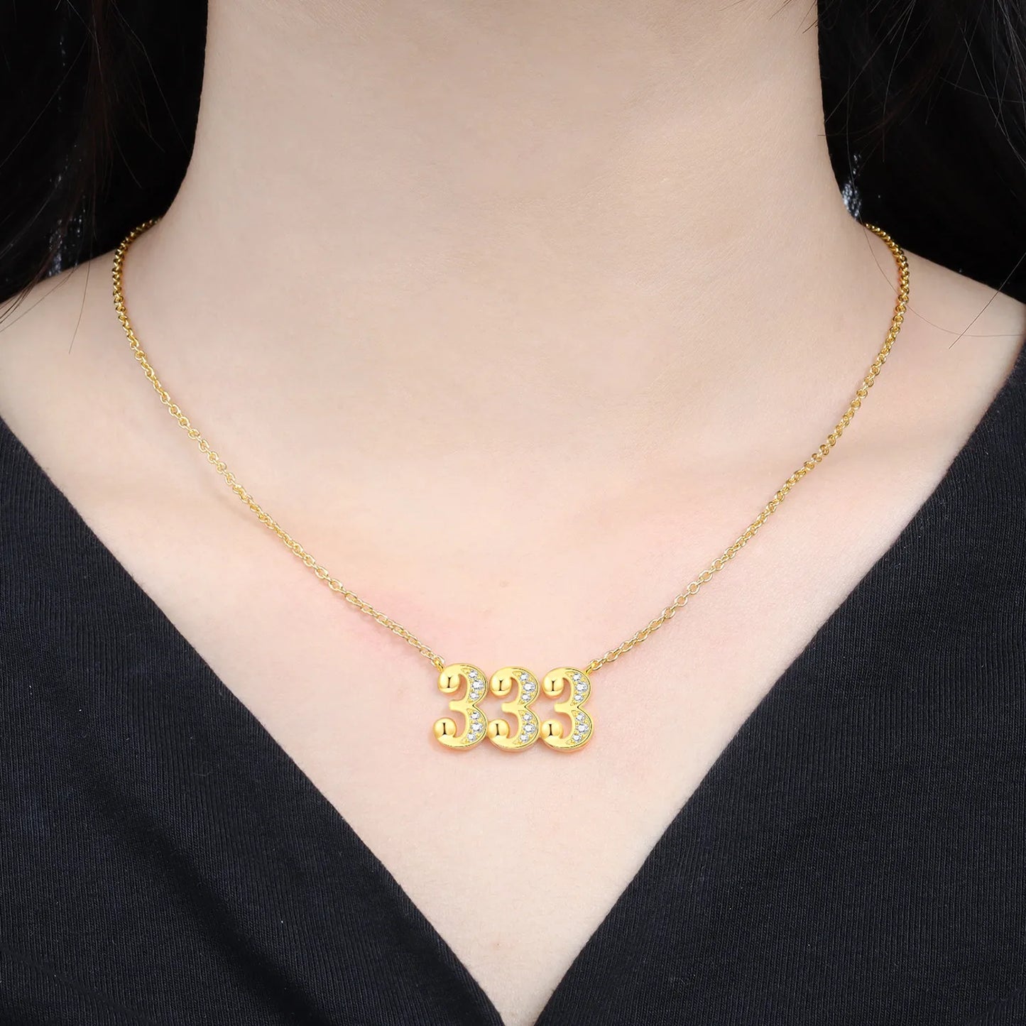 Original 18K Gold 222 333 444 777 Lucky Number Pendant Necklace for Women Birthday 925 Sterling Silver Jewelry Gifts Angel 2026