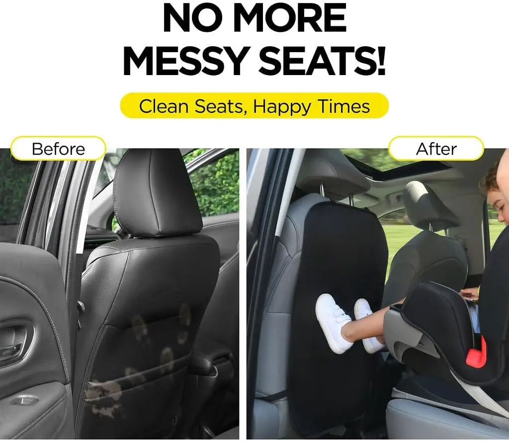 2-Pack X-Large Waterproof Back Seat Protectors for Kids, Durable Kick Mats to Guard Against Dirt and Scratches in SUVs and Vans