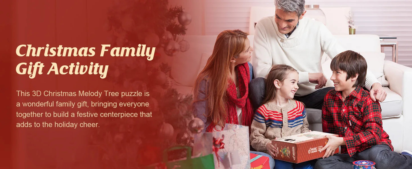 Robotime 3D Wooden Puzzles Music Box Christmas Melody Tree Wooden Model Kits for Adults to Build Best Gifts for Adults and Kids