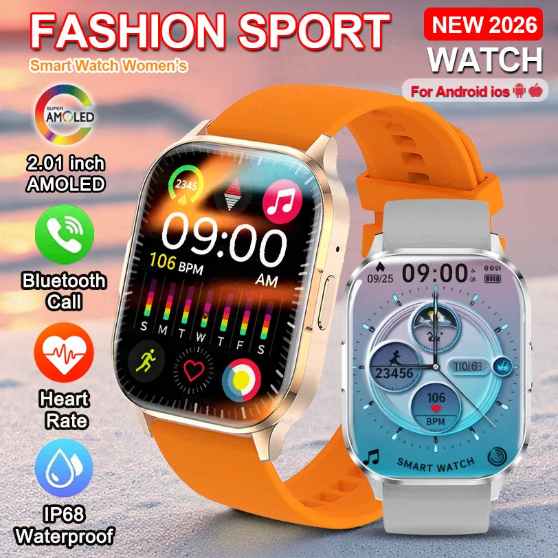 Smart watches Women AMOLED Screen Voice assistant Call Sport Watch Blood Oxygen Heart Rate Music IP68 Smart Watch for Women IOS