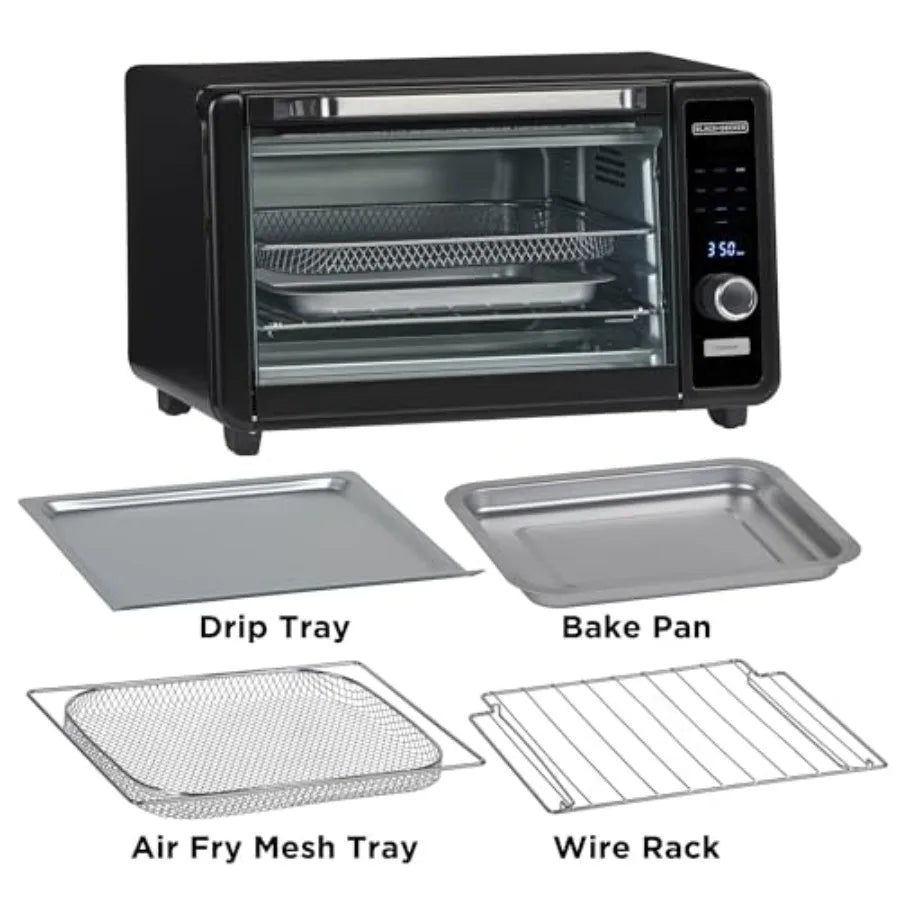 6-Slice Digital Air Fry Toaster Oven with Crisp 'N Bake Technology for Even Baking and Frying Stainless Steel Finish Silver Col