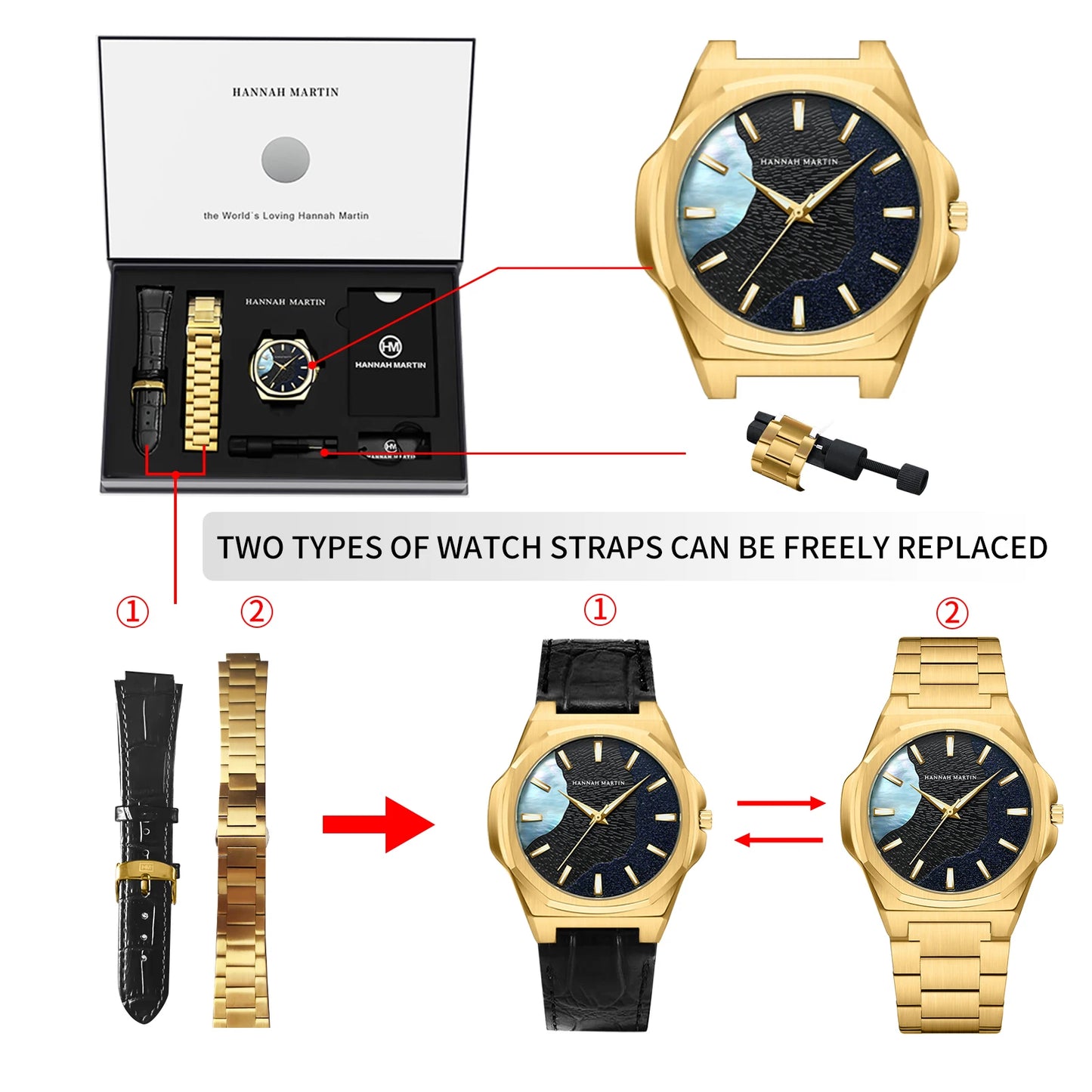Men Watches Quartz Movement 40mm Stainless Steel Black Clock UltraThin Japanese Quartz Movement Gift 1Set Men Watch Reloj Hombre