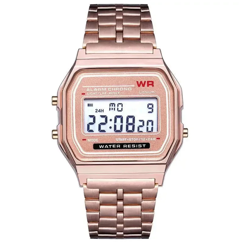 New Women Men Unisex Watch Gold Black Vintage LED Digital Sports Military Wristwatches LED Electronic Digital Present Gift Male