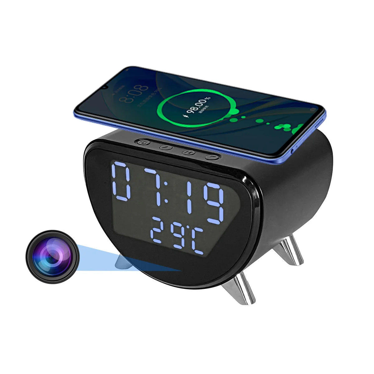Ouvis 4K WiFi Clock Camera with Motion Detection App Control