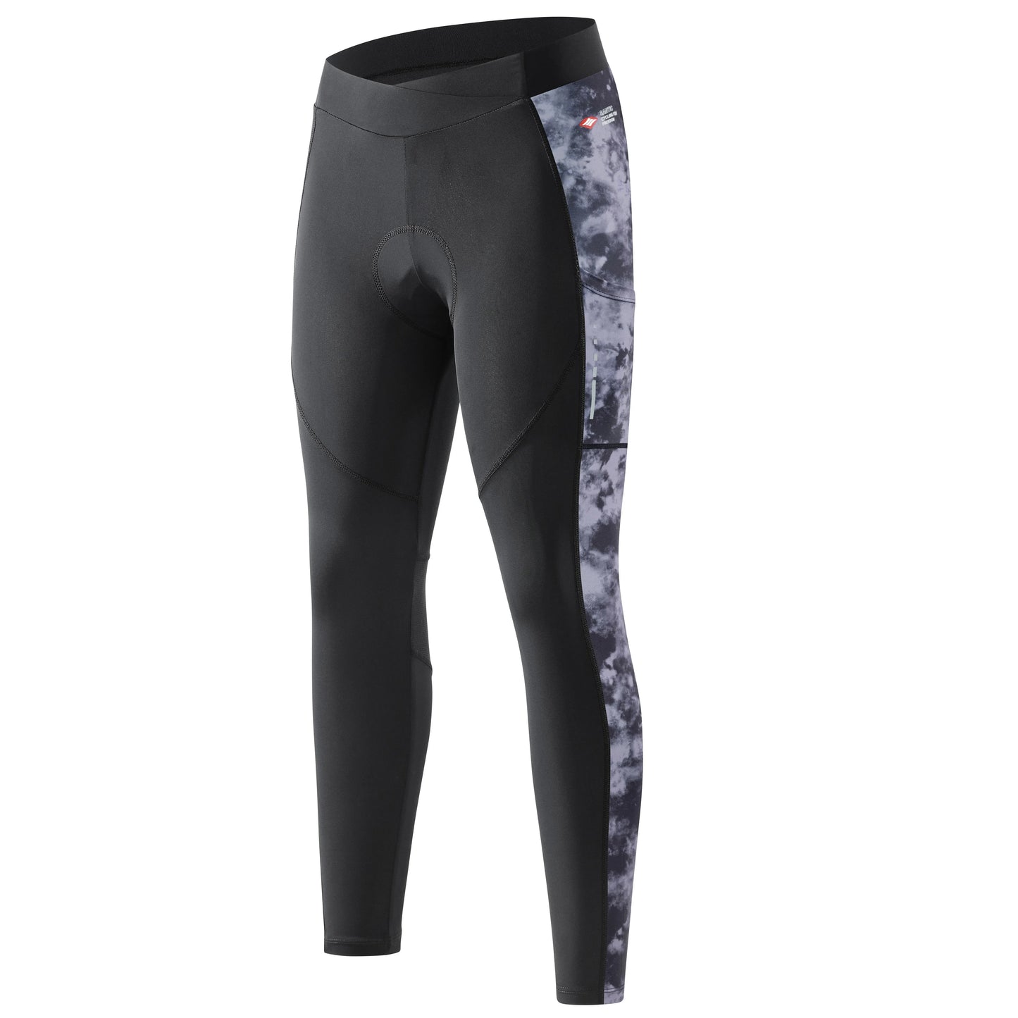 Santic Women's Cycling Long Pants with 3D Padded Breathable Mesh Reflective MTB Biking Tights Bicycle Leggings Sports Trousers
