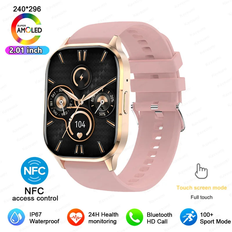 2026 Fashion Women Watch Ultra Smart Watches 2.01"AMOLED Full Touch Screen Call health Sport Smartwatch For Android IOS Ladies