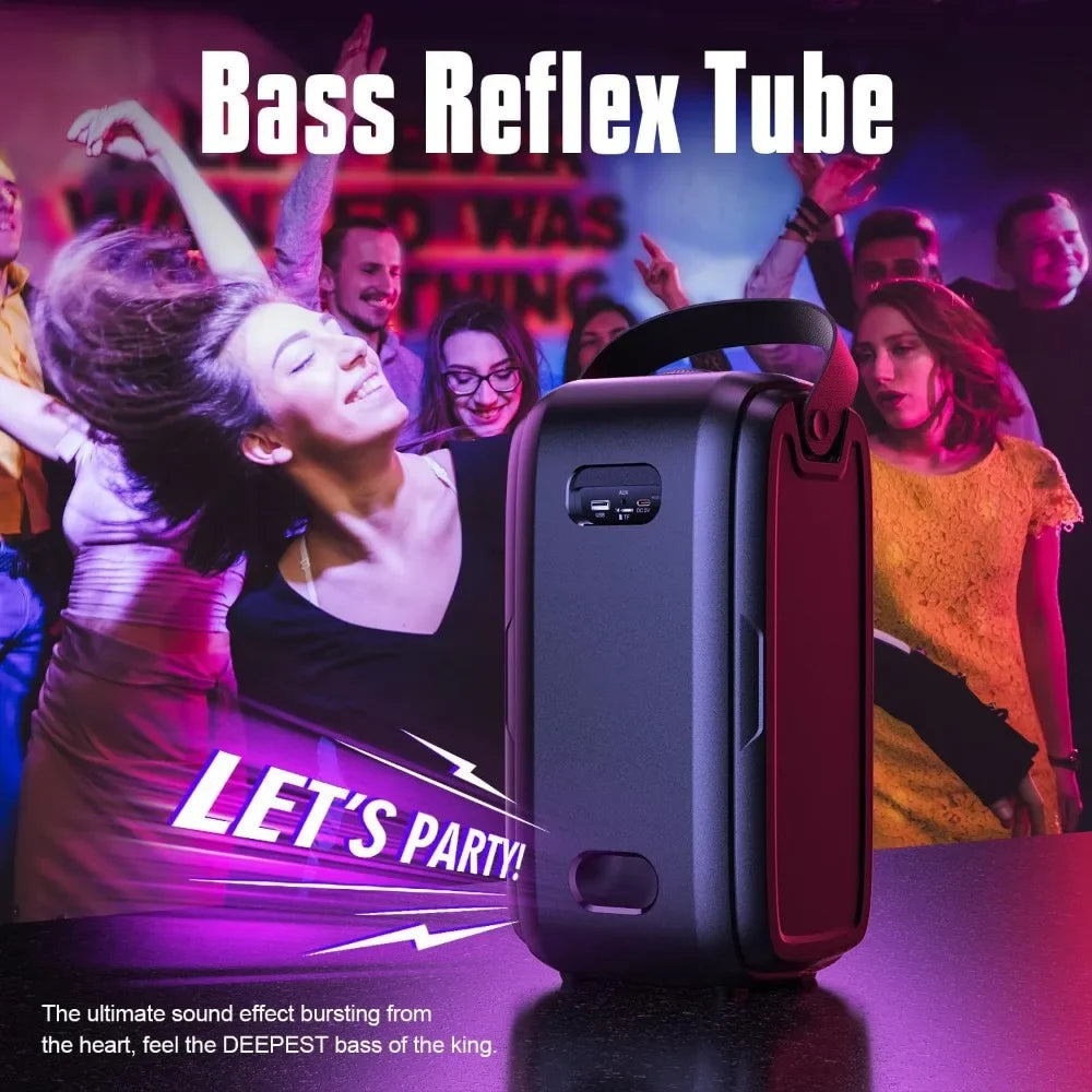 W-KING Party Loudest Portable Bluetooth Speaker Wireless Boom Box, 180W Max Big Large Outdoor Speaker 4 Drivers with 2*4.04'' Su