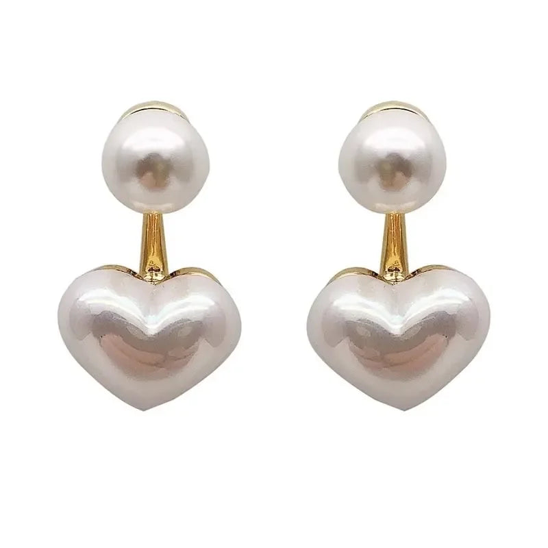 Elegant Pearl Necklace For Women Heart Pendant Necklaces Luxury Imitation Pearls Chain Necklaces Korean Jewelry Girls Gifts