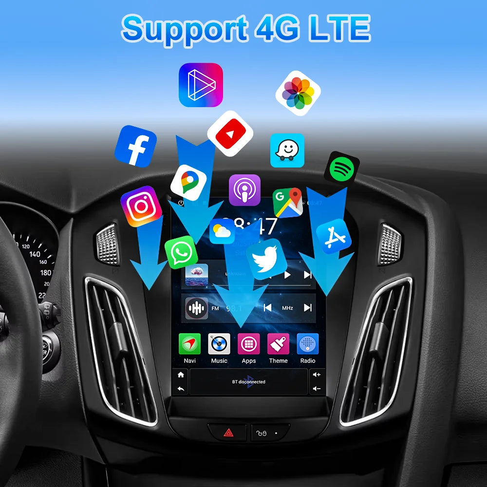Android 16 Car Radio Stereo For Ford Focus 3 Mk 3 2011 2012 - 2019 Auto GPS Multimedia Player 2Din Wireless Carplay 4G WiFi BT