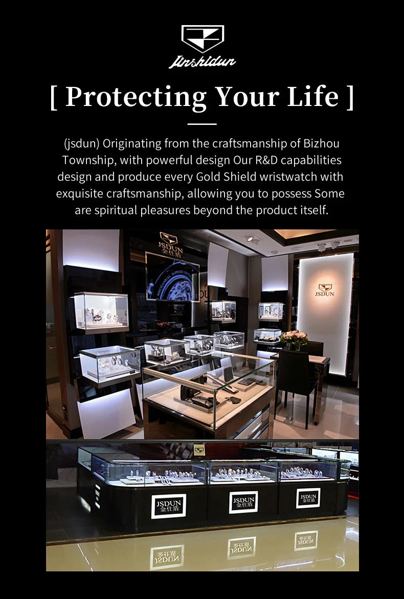 JSDUN 8964 Luxury Brand Men Watch Auto Date Deep Waterproof Stainless steel High Quality Automatic Mechanical Watch for Men