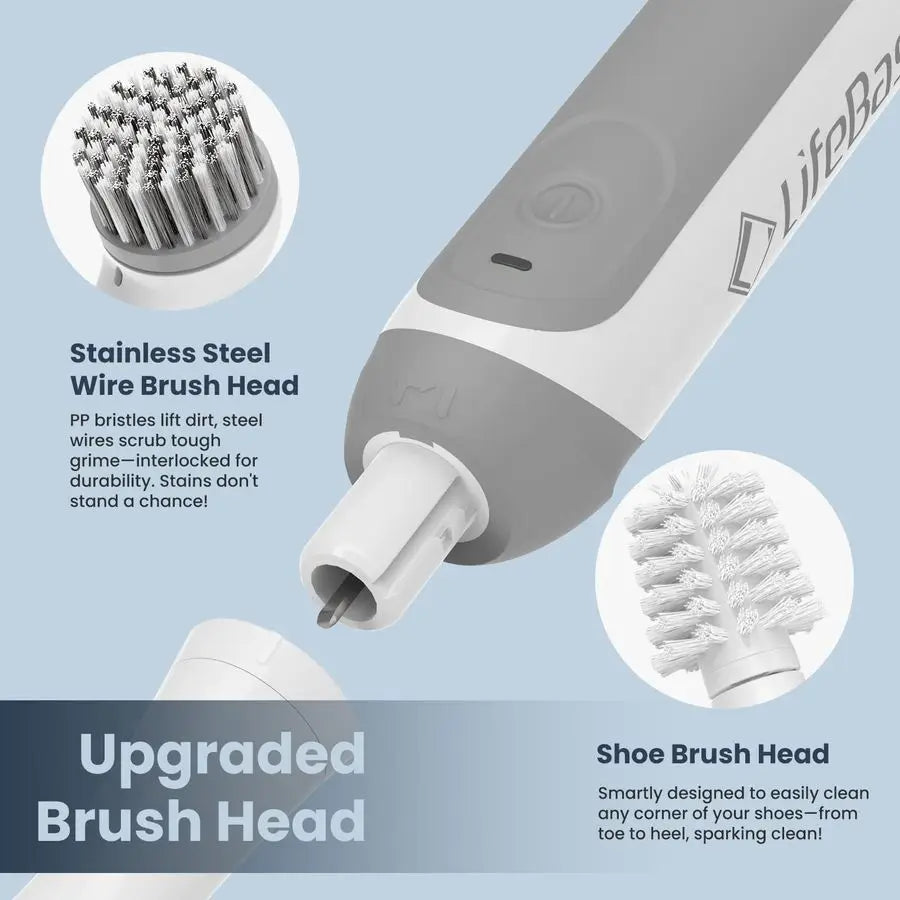Rechargeable Power Scrubber, Cordless Electric Cleaning Brush, Water Resistant Small Electric Grout Brush with 5 Brushes for Hom