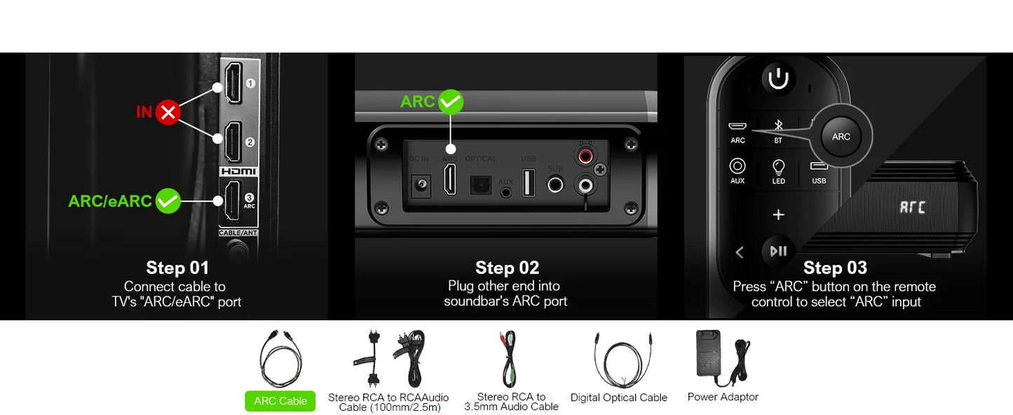 ULTIMEA 100W 2.2ch TV Sound Bar, 2-in-1 Detachable Bluetooth Soundbar for TV, Bass Adjustable, 3 EQ Modes, Apollo S40 Series