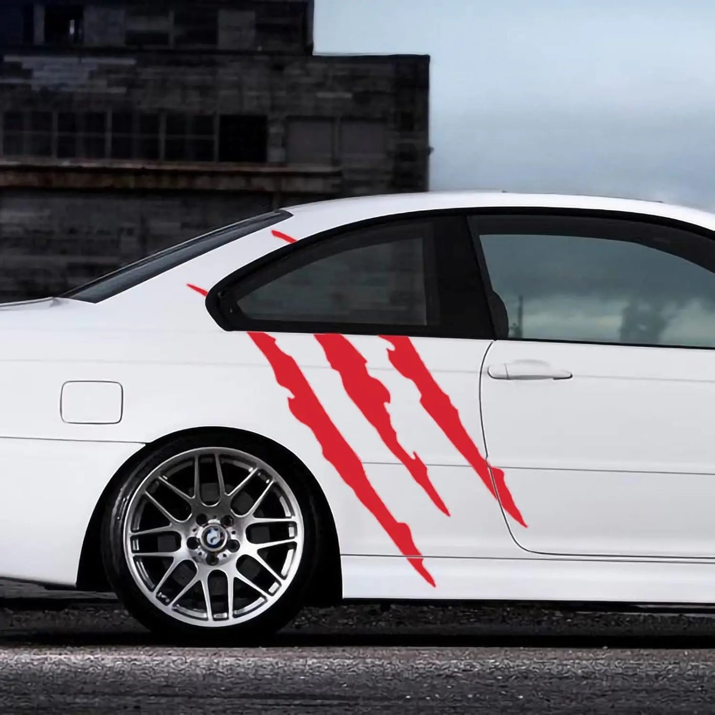 3pcs Car Stickers Vinyl Claw Marks Decals for Men (Red)