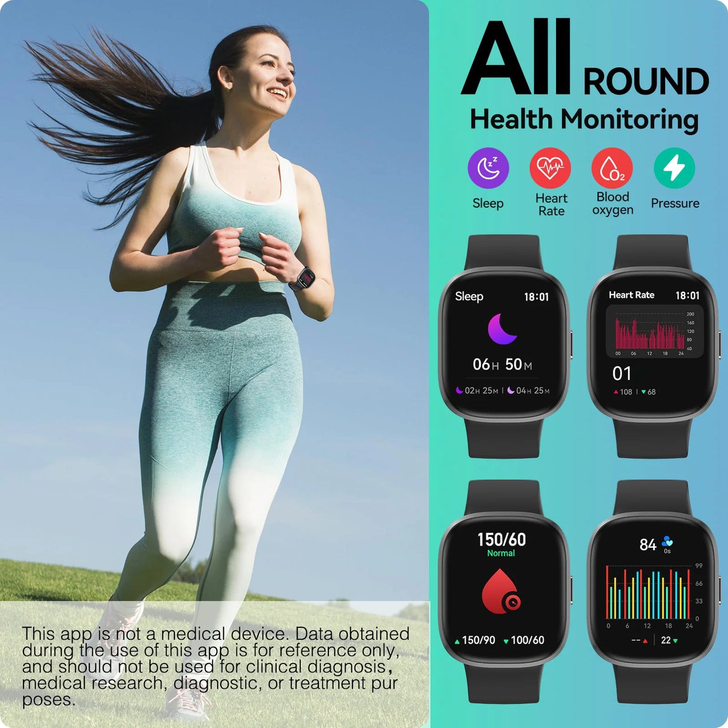 Smart Watch(Answer/Make Call), 1.83'' HD Smart Watches for Men Women fItness Tracker Sleep Monitor