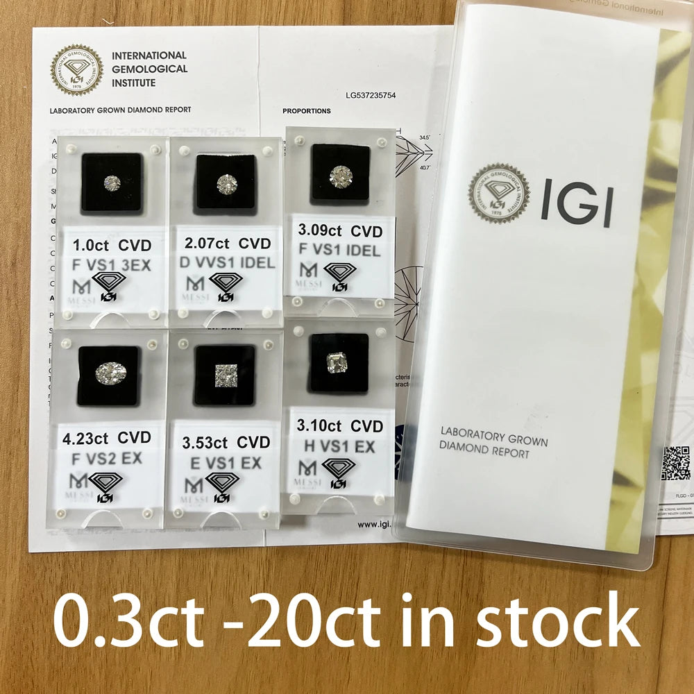 With IGI Certificate Oval Shape Lab Grown Diamonds CVD HPHT 1ct 1.5ct 2ct 2.5ct 3ct 5ct Laboratory Diamond Wholesales