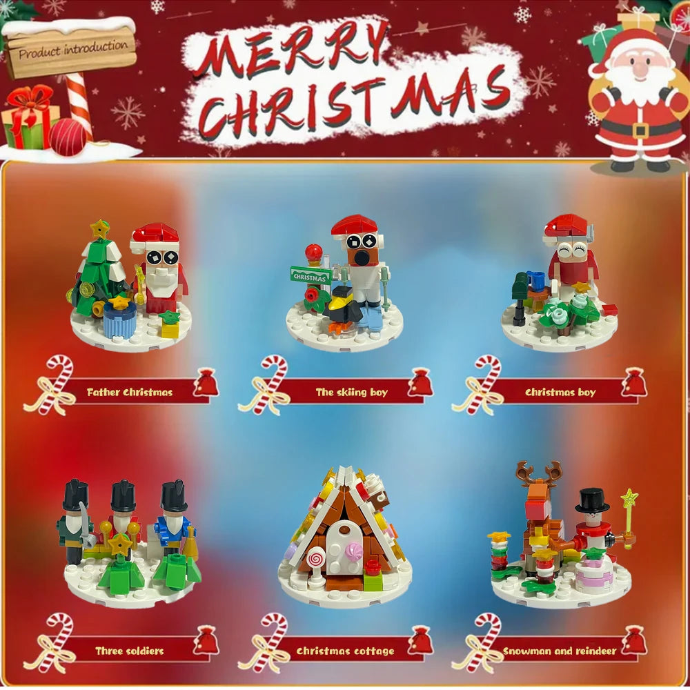 Shipped from the US 6-in-1 Christmas Bulbs Building Blocks with LED Strips Family Party Decor Kids Brick Toy Gift Night Lamp New