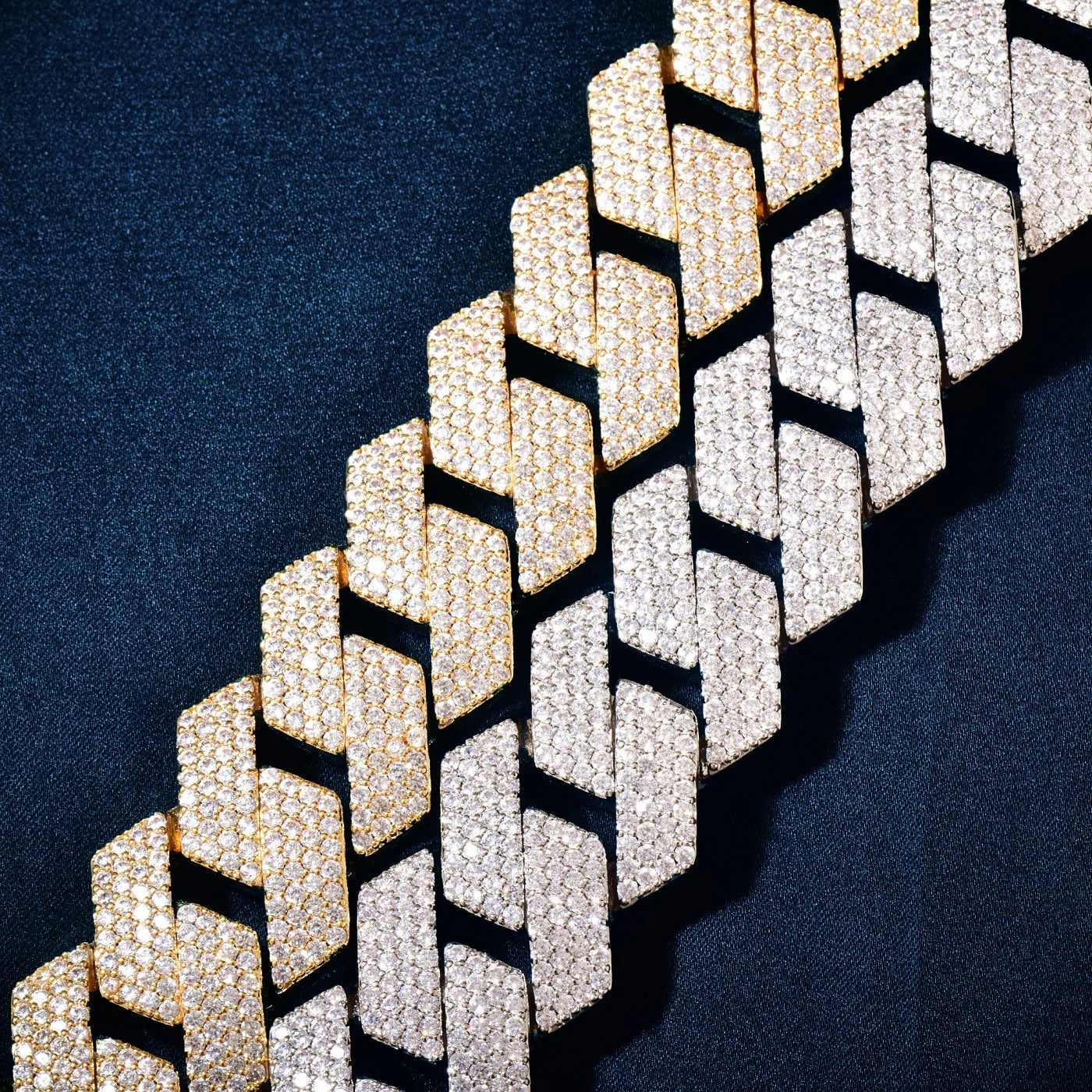 CUC Men Hip Hop Necklace 20mm 4Row Miami Cuban Chain Gold Color Iced Out Zirconia Link Fashion Rock Rapper Jewelry