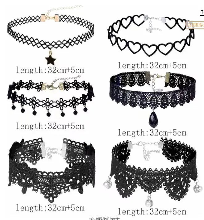 Lady Chokers Leaf Tassel Women Neck Jewelry Accessory Girl Lace Gothic Vintage Sexy Fashion Velvet Rose Beads Flower Necklace