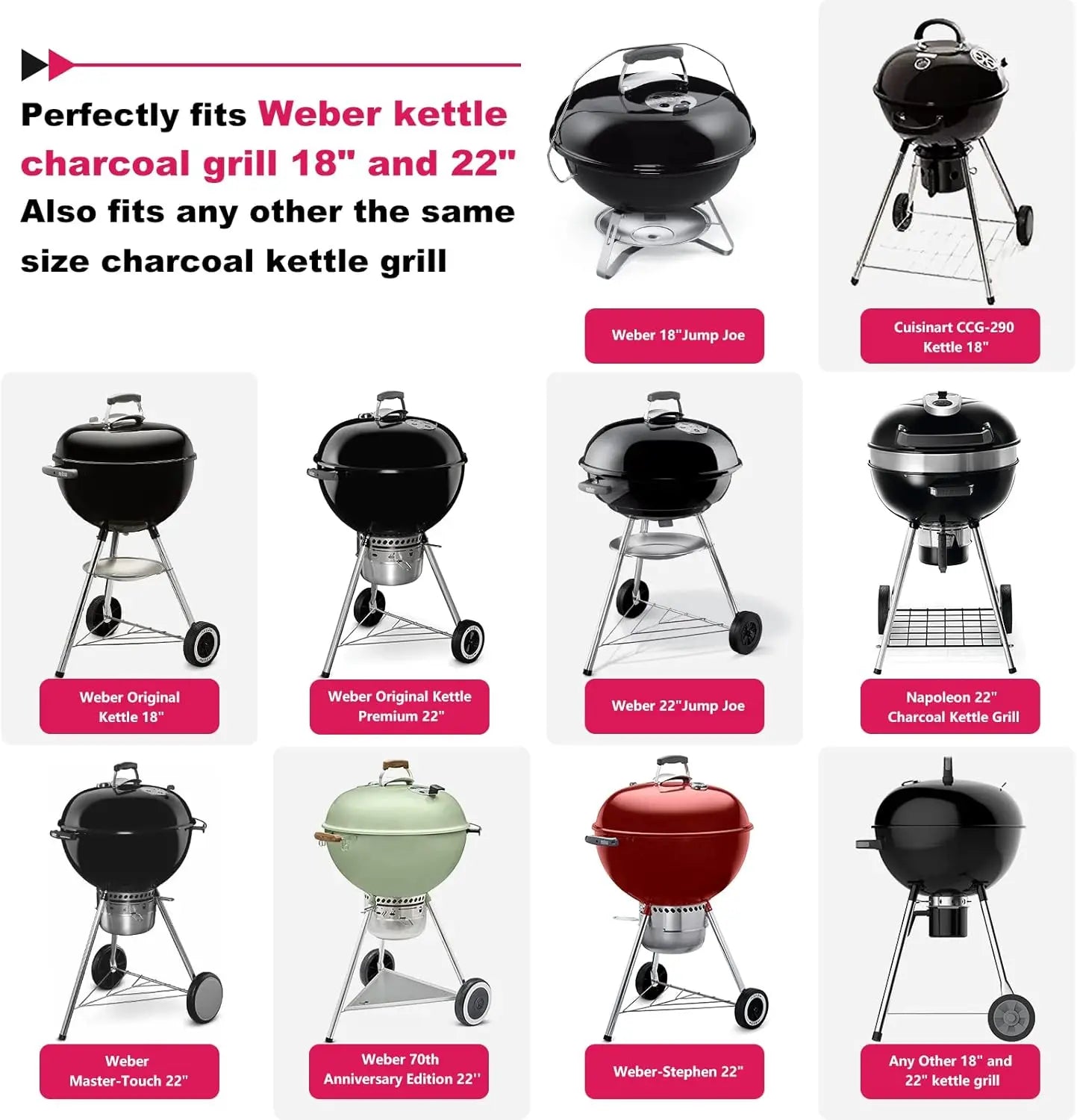 OEING Grill Table Stand Cart for Weber Kettle Grills