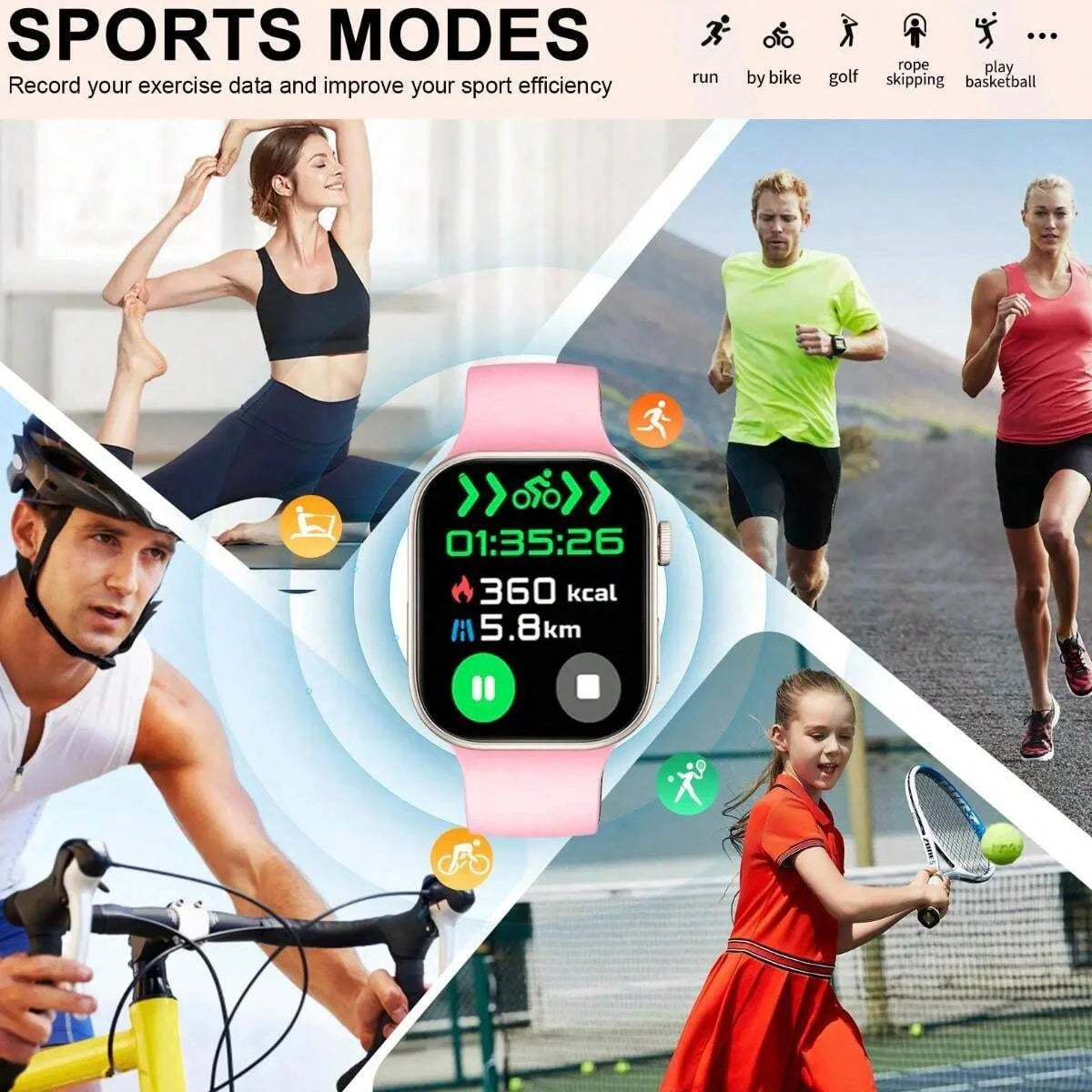 Sports Fitness Watch - Unisex Smart Bracelet 2026 New, Wireless Connection & Answer/Make Call, Pedometer Fitness Tracker