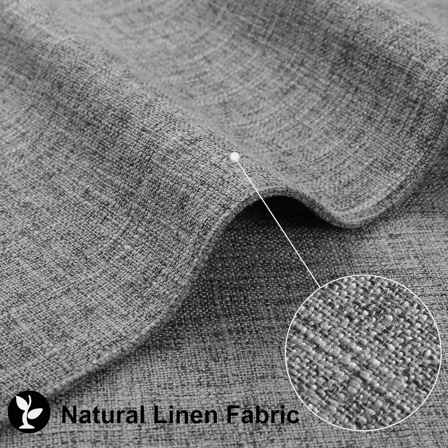 Cotton Linen Placemats Set of 8, Washable Farmhouse Table Mats for Indoor Outdoor Use, Dark Grey 13x19 Inch