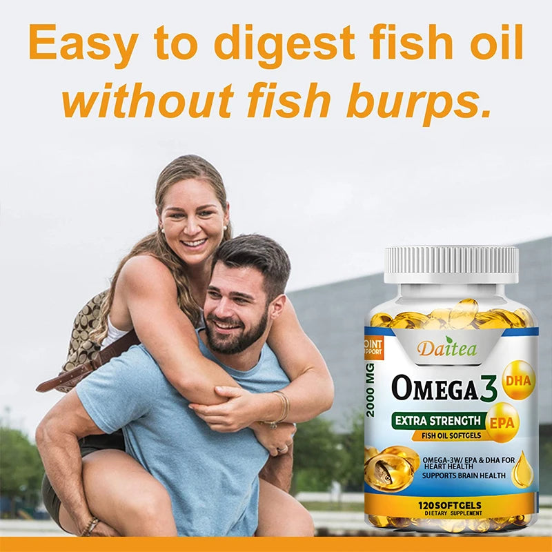 OMEGA 3 Fish Oil Softgels, Fatty Acid Softgels, Joint, Brain and Heart Health Supplement