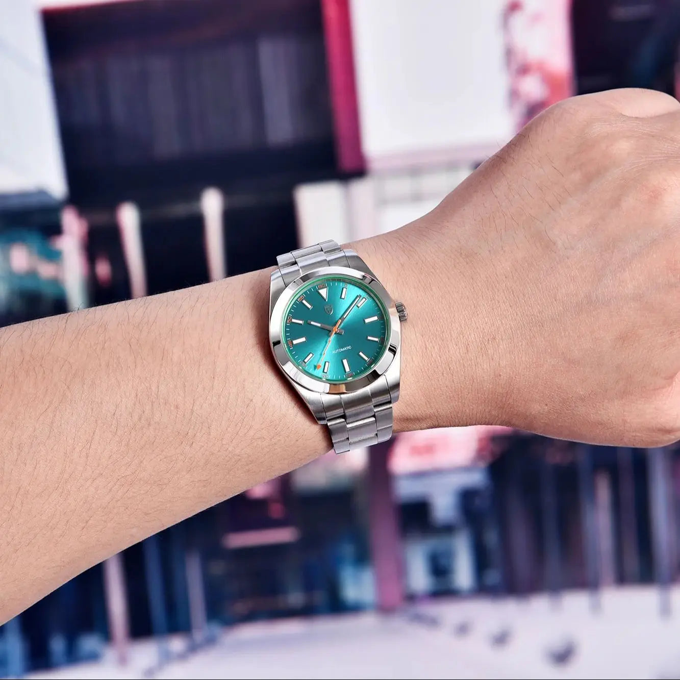 PAGANI DESIGN 2025 New Green Glass Men's Mechanical Watches Automatic Watch Men AR Sapphire crystal Stainless steel Wristwatch