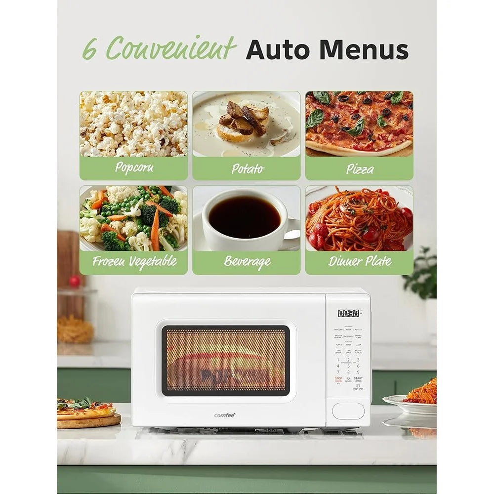 XMSJ Retro Microwave 700W Countertop With Multi Stage Cooking