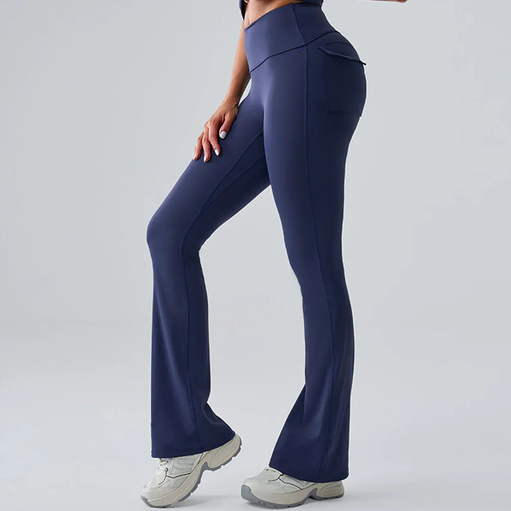 Yoga Pants Sport Leggings Women Flared Yoga Pants High Waist Wide Leg Pants Push Up Woman Tight Fitness Workout Gym Bell-bottoms
