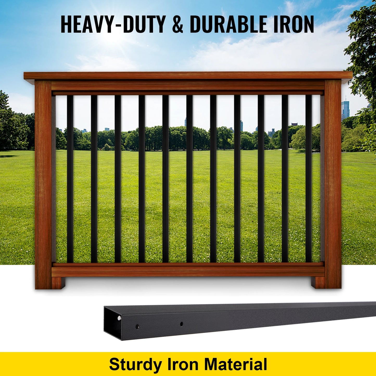 SucceBuy Deck Balusters Metal Deck Spindles 16/10/26/51 Pack 44 /32.25 inch Iron Stair Railing Building & Hardware Home & Garden