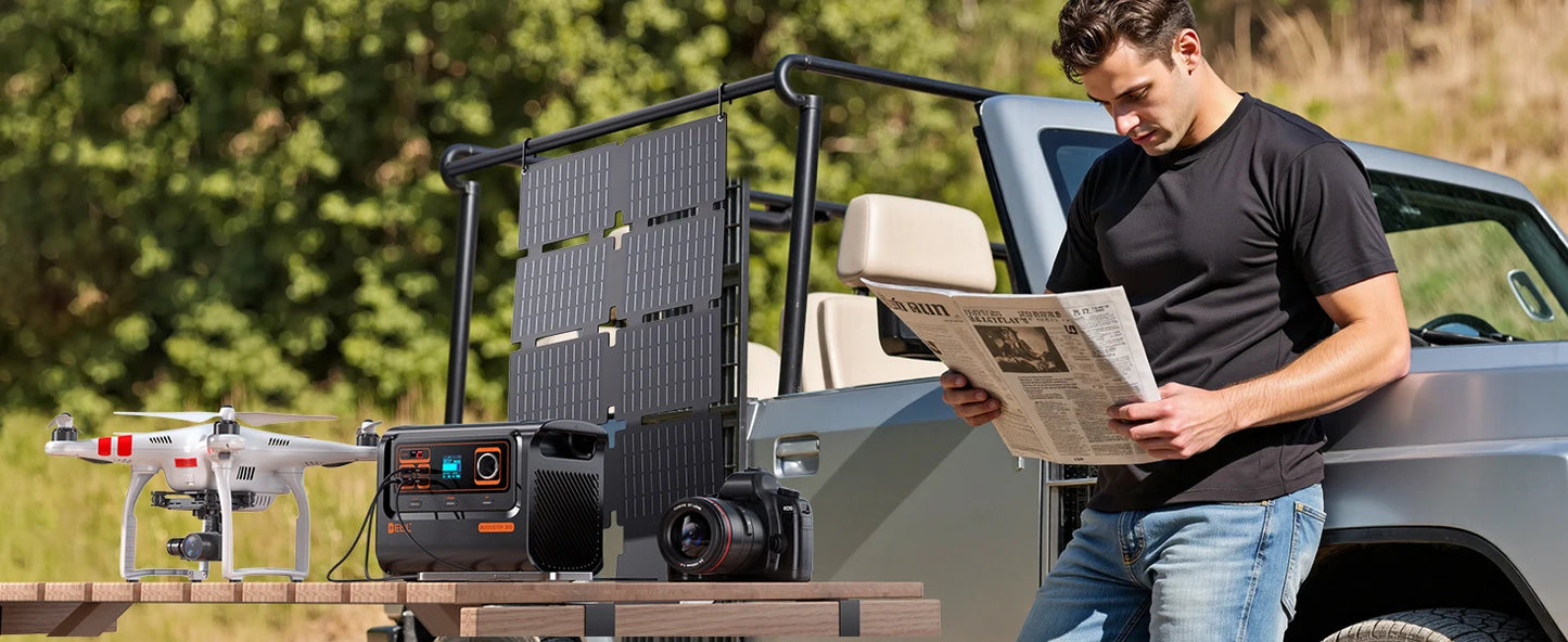 EBL 300W Portable Power Station with 40W Solar Panel, AC/60W USB-C Fast Charging, 238Wh LiFePO4 Solar Generator for Camping Home