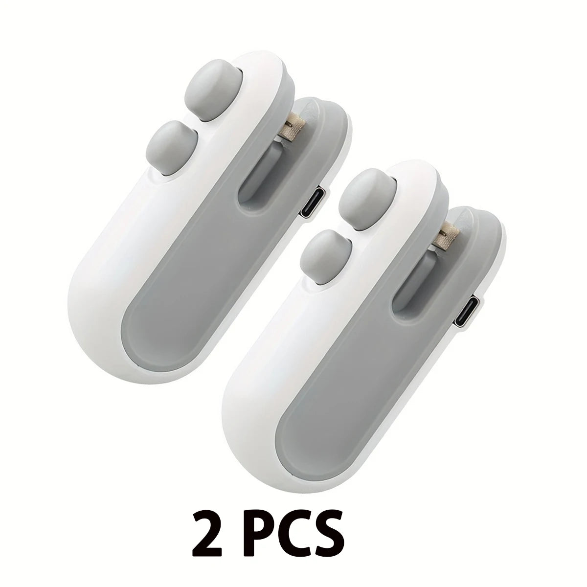 2 pcs Mini Snacks Bag Sealer, Rechargeable 2 in 1 Bag Heat Sealer with Cutter for Chip, Plastic Bag Re-sealer Keep Food Fresh