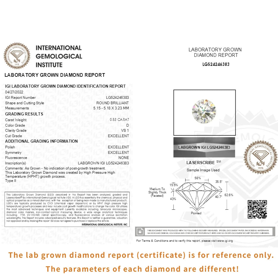 0.3ct 0.5ct 0.8ct 1ct 1.5ct 2ct 3ct Round Lab Grown Diamonds With IGI GIA Certificate CVD HPHT Laboratory Diamond Wholesales