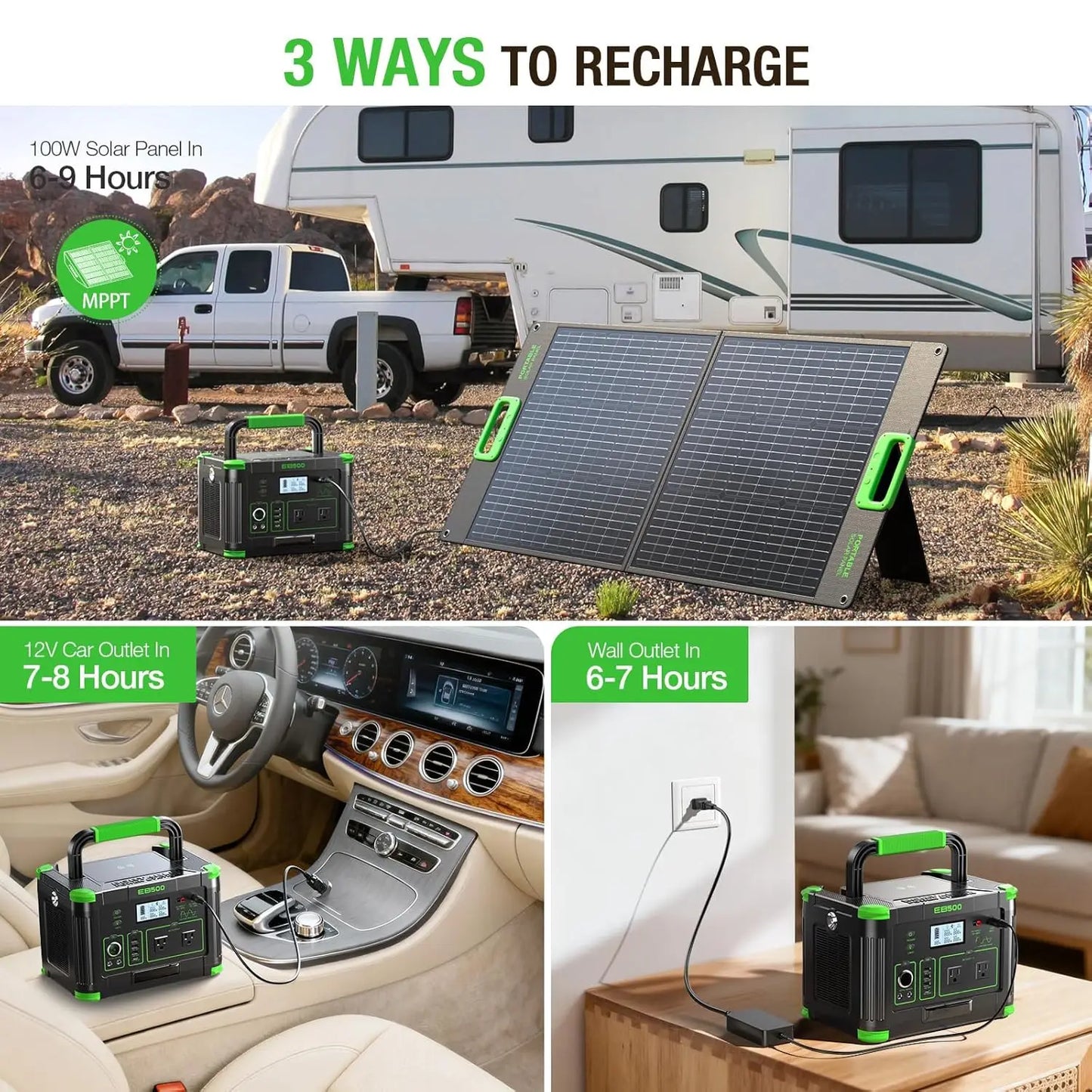 500W Portable Power Station (1000W Peak), 2x 110V AC Outlets & 60W USB-C PD, 10-Output Portable Power Bank with, Customized