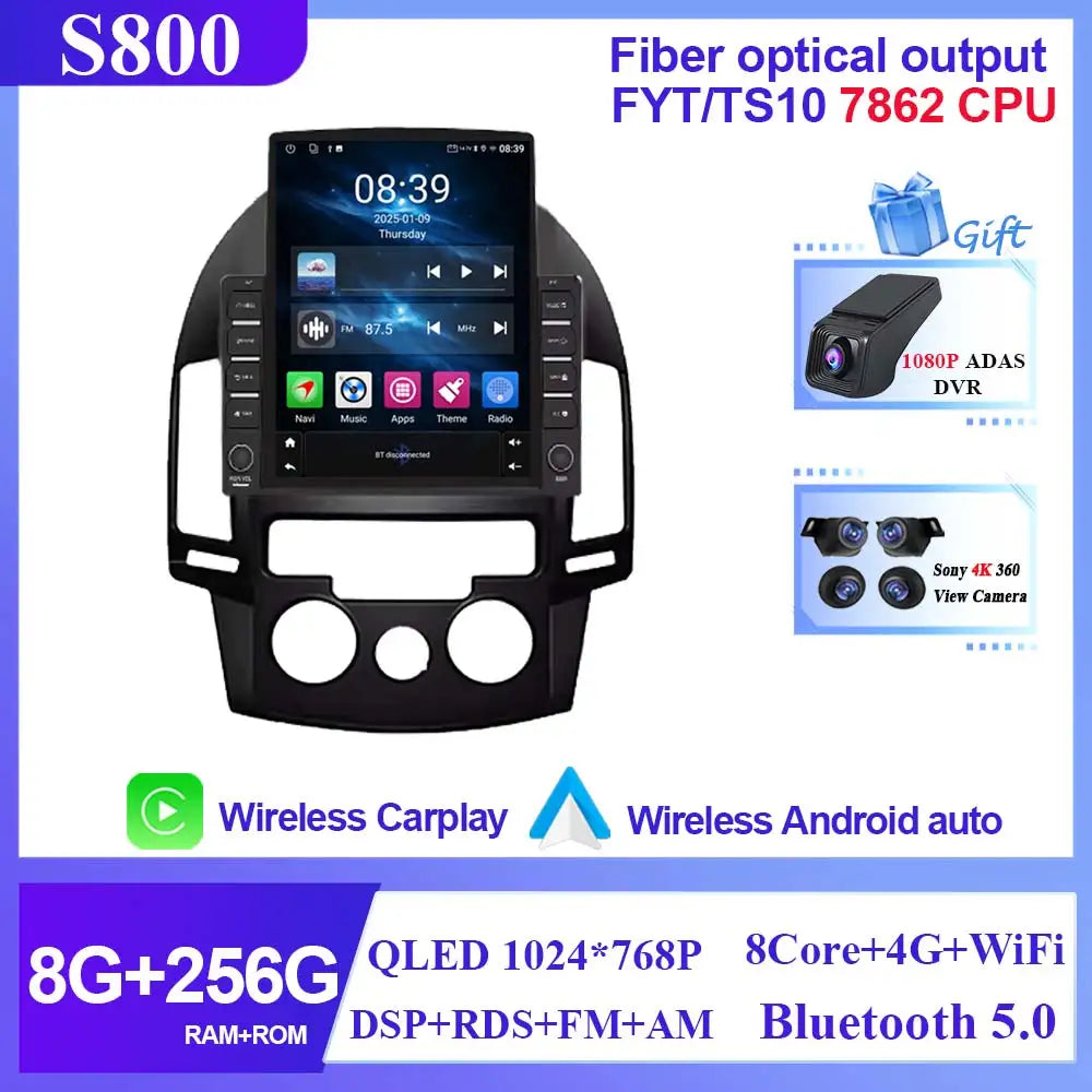 9.7 INCH Car Radio For Hyundai I30 2006 2007 2008 2009 2010 2011 Multimedia Android 14 4G WIFI No DVD Player 2 Din Carplay BT