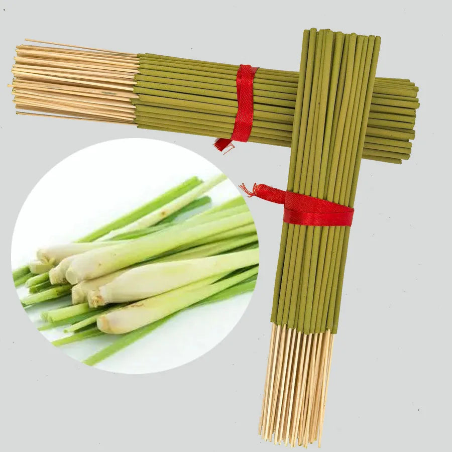 200Pcs Citronella Handmade Bamboo Stick Incense, Lemon Scent, Unique Aroma, Suitable for Home Decoration, Yoga, Reading, Office, Meditation and Leisure Relaxation Use