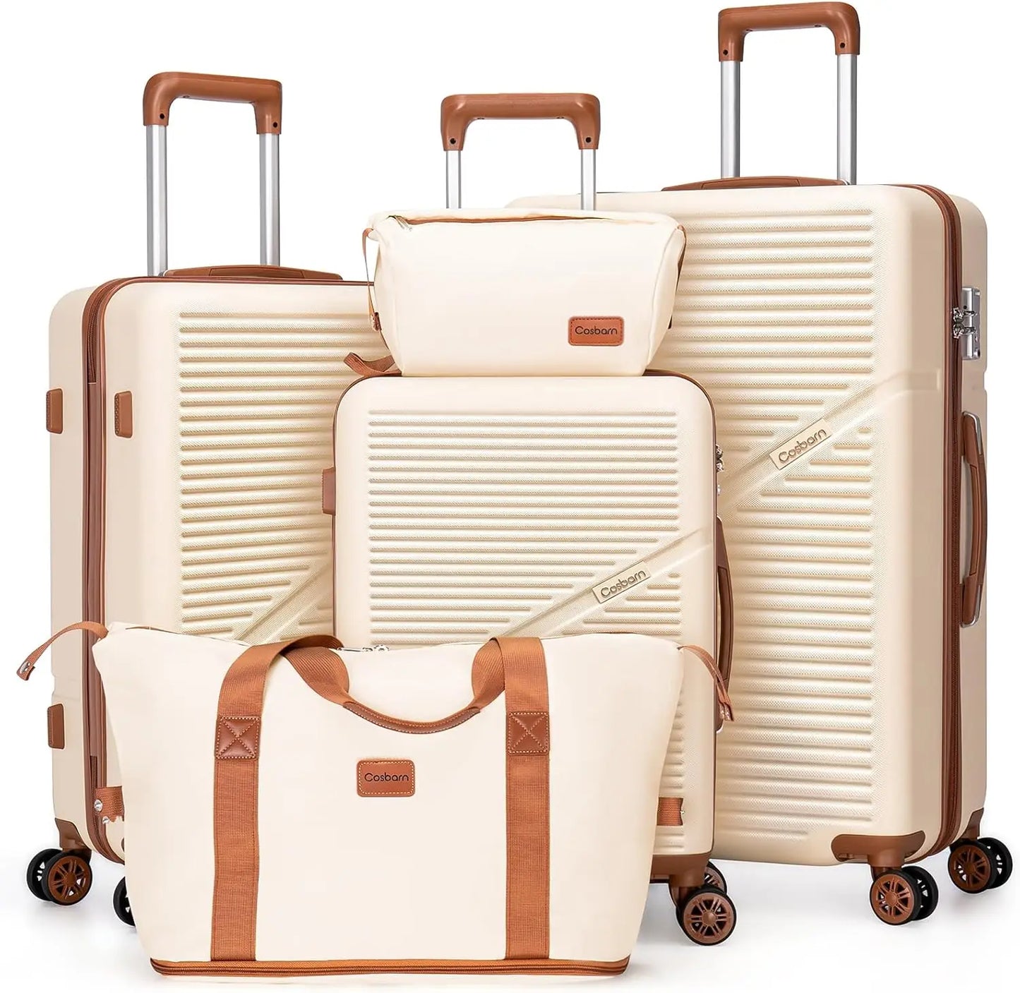 Luggage Sets 5 Piece Suitcases with Wheels, Suitcase Set ABS Hard Case Luggage with TSA Lock Spinner Wheels Durable Travel