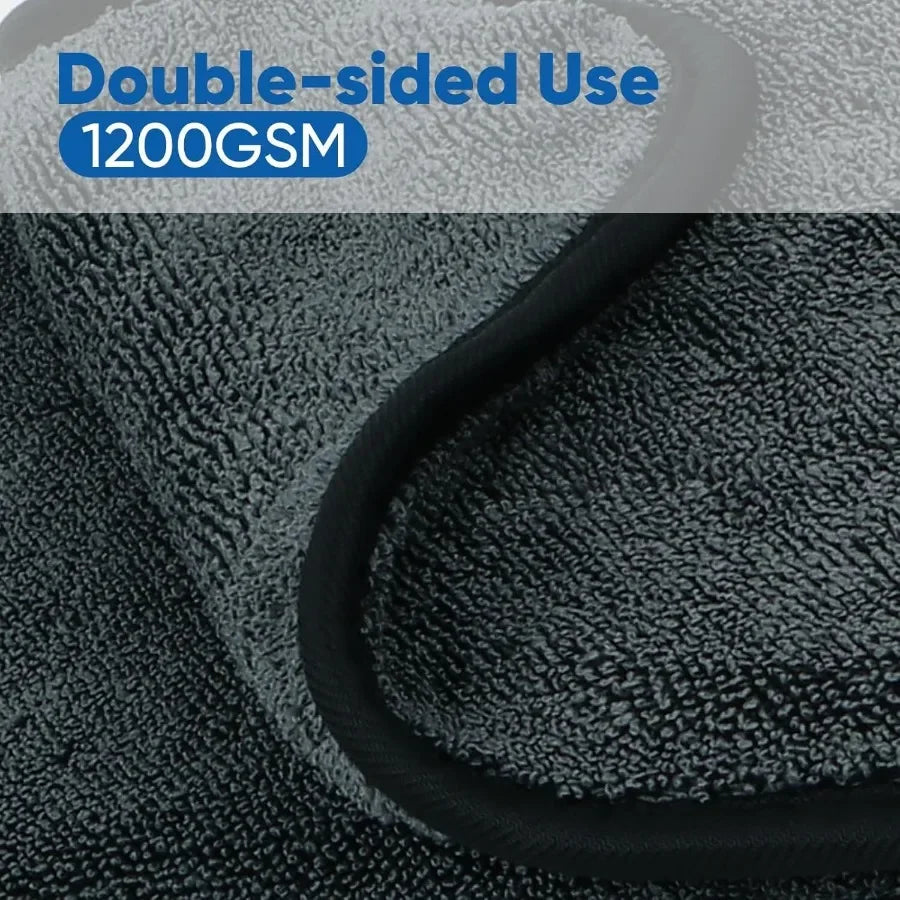 Super Absorbent Microfiber Drying Towel - 1200GSM, Streak-Free for Car, Truck, SUV Wash
