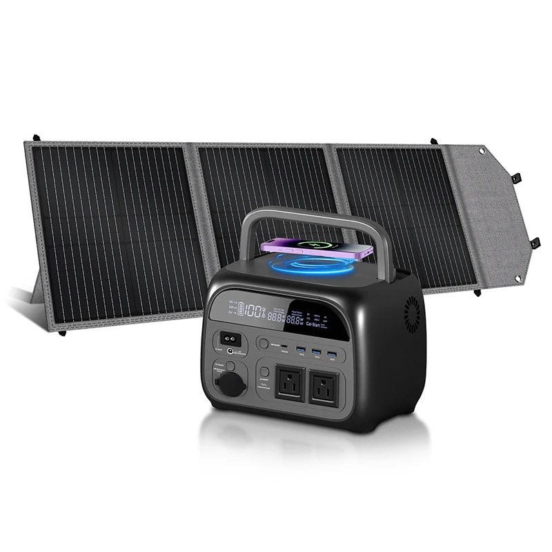 CTOLITY AP400 500W Portable Power Station 345.6Wh LiFePo4 Battery 100W 200W Solar Panel AC Charging Station Camping Equipment