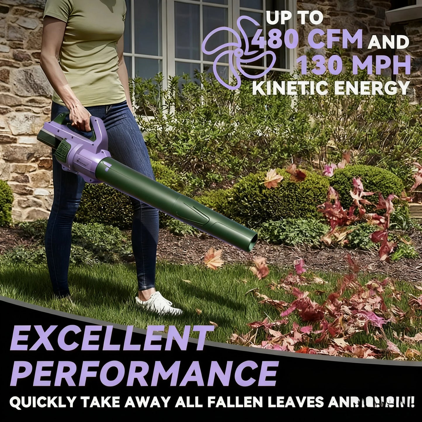 Cordless Leaf Blower Compatible With 20V Max Battery 500CFM