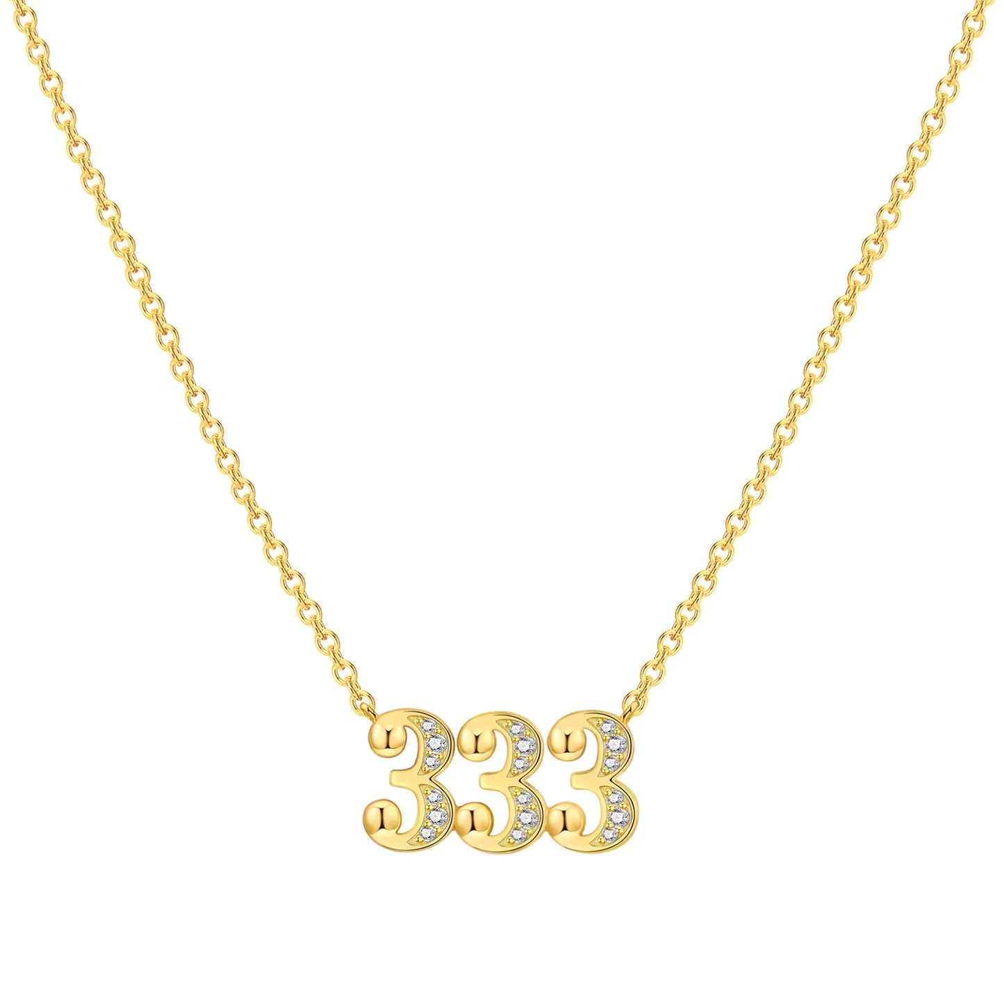 Original 18K Gold 222 333 444 777 Lucky Number Pendant Necklace for Women Birthday 925 Sterling Silver Jewelry Gifts Angel 2026