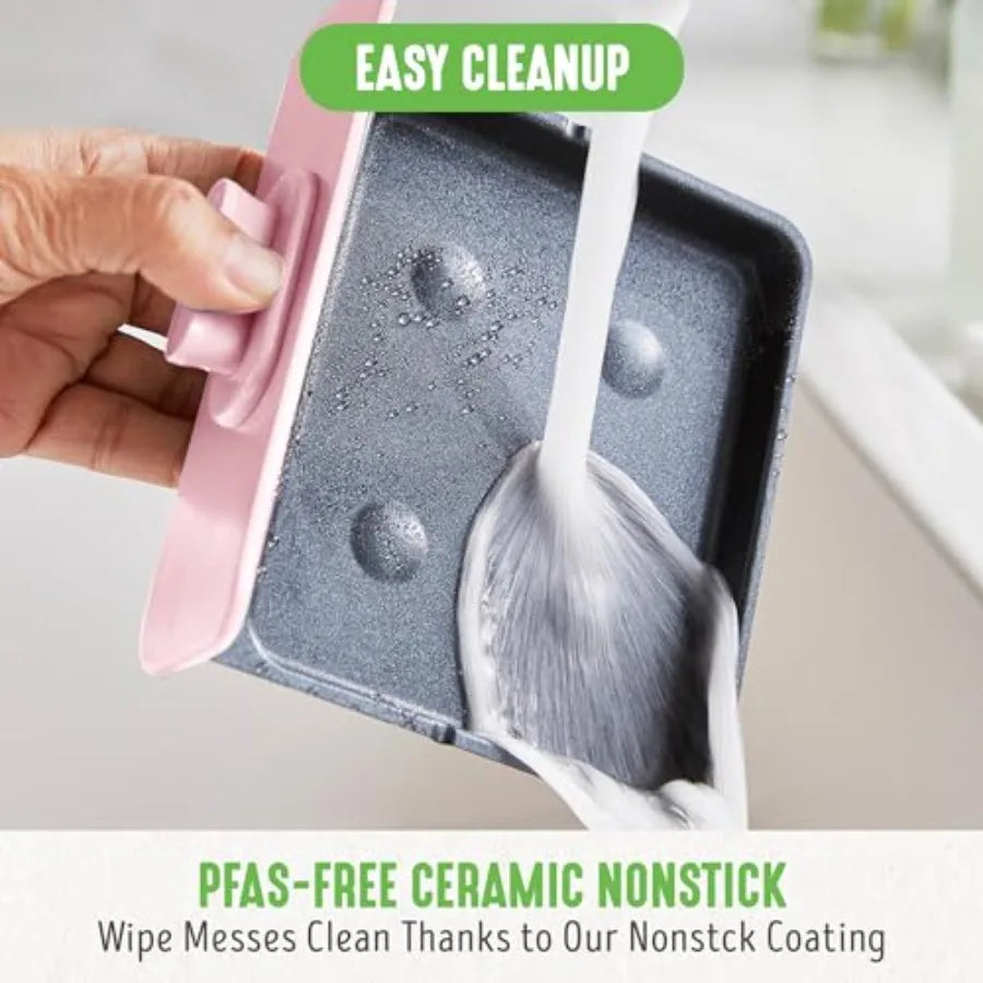 3-in-1 Breakfast Maker Station Healthy Ceramic Nonstick Dual Griddles for Eggs Meat Sausage Bacon Pancakes and Breakfast Sandwi