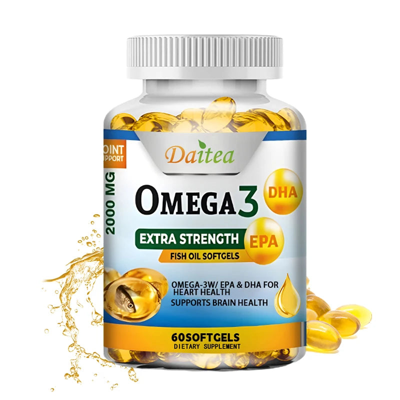 OMEGA 3 Fish Oil Softgels, Fatty Acid Softgels, Joint, Brain and Heart Health Supplement
