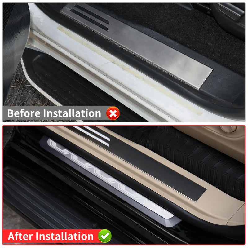 For Toyota 2021-2025 land cruiser LC300 300 Car Door Sill Protector Scuff Plate Exterior Trim Car Accessories Anti Scratch Guard