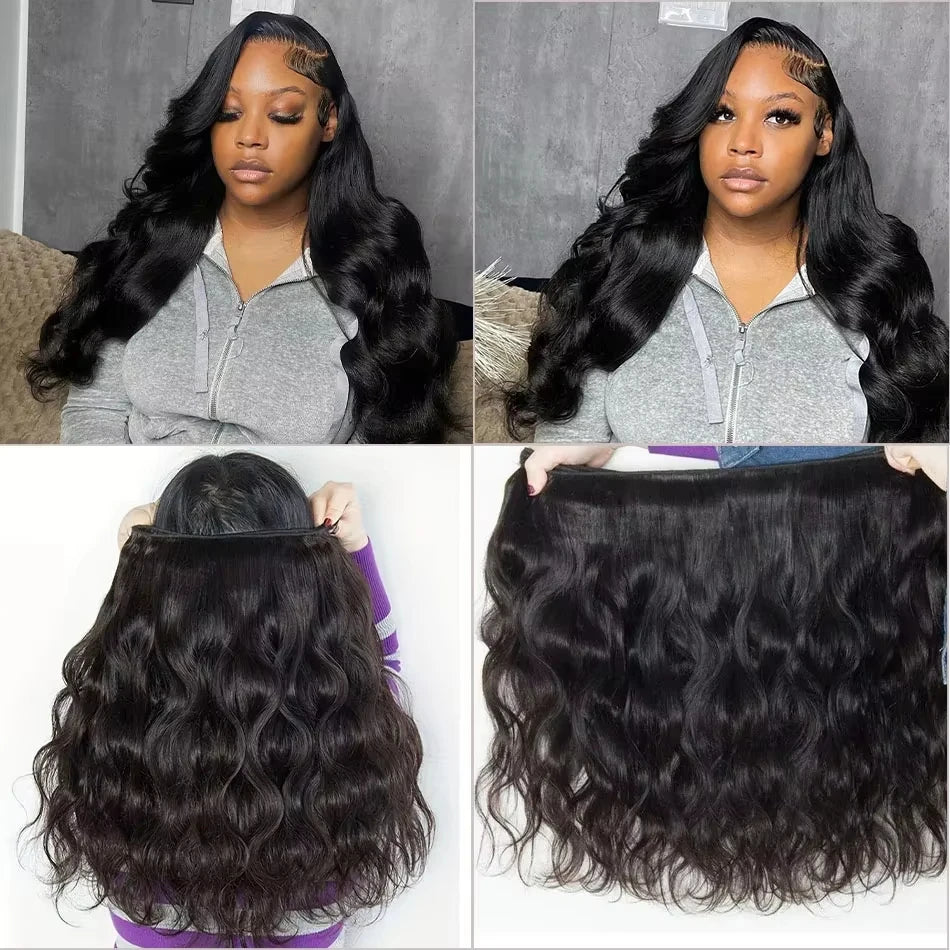 30 32 40 Inch Body Wave 3 4 Bundles Brazilian Remy 100% Unprocessed Raw Virgin Human Hair Wavy Double Bundles Weave Extensions