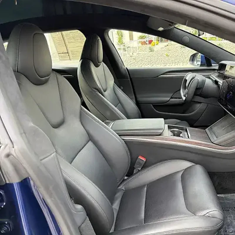 For Tesla Model S 2021 2022 2023 2024 2025 Vegan Nappa Leather Custom Car Seat Covers Full Set Interior Protector Accessories
