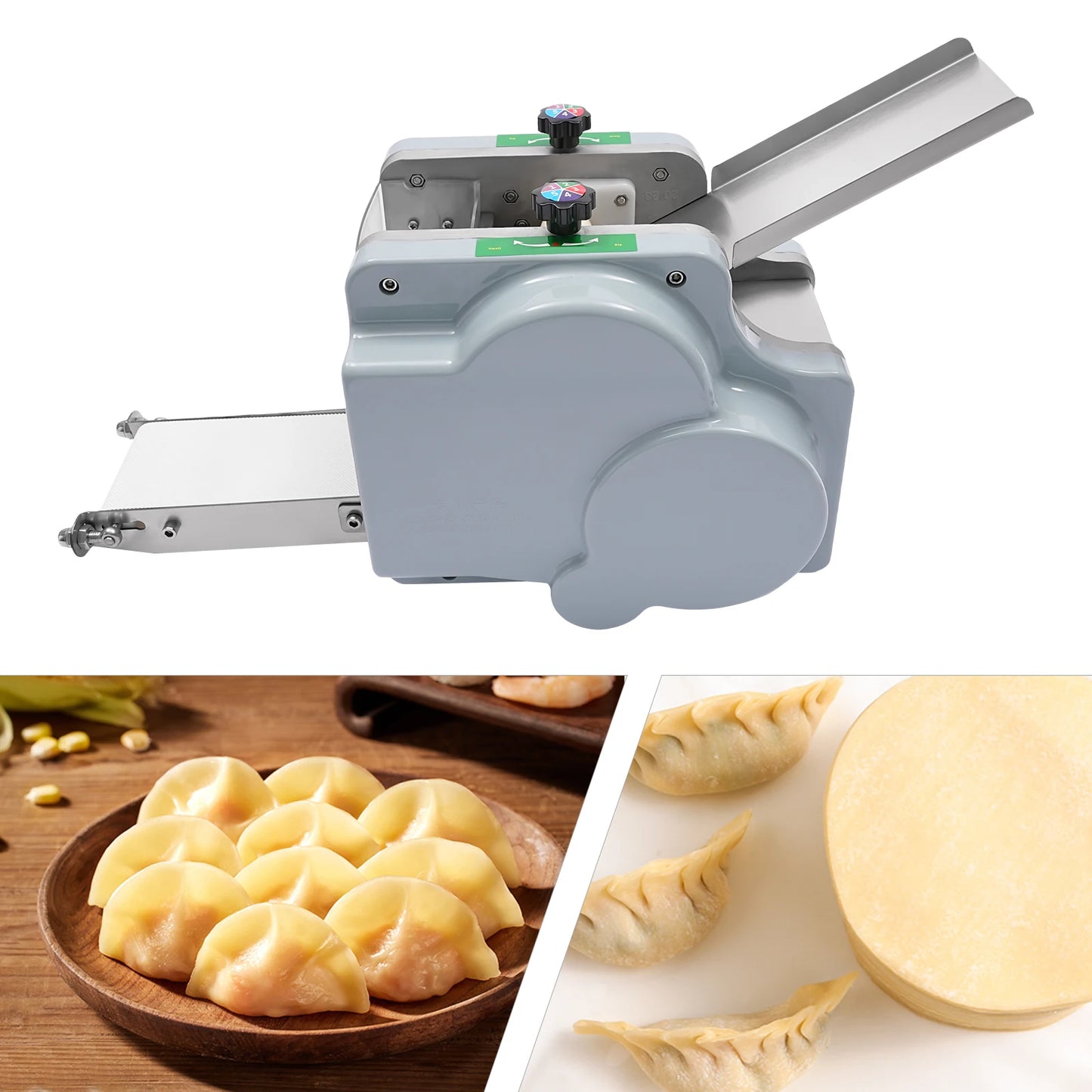 Automatic Dumpling Wrapper Machine, Electric Dumpling Skin Maker and Dough Roller, 9cm/3.54in, 60 sheets per minute 110V 140W